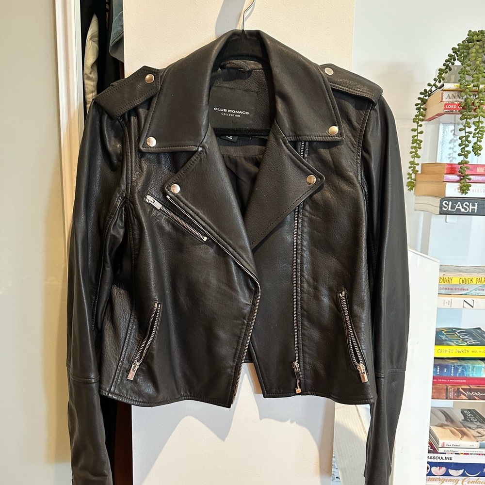 Club Monaco Leather Motorcycle Jacket